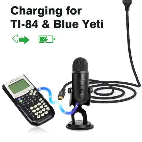 Vista 4 de AGVEE - Paquete de 2 cables mini USB de 1 pie, USB A a Mini-B de datos y cargador duraderos Para calculadora TI-84, Garmin GPS, Go-Pro Hero 4 3 2