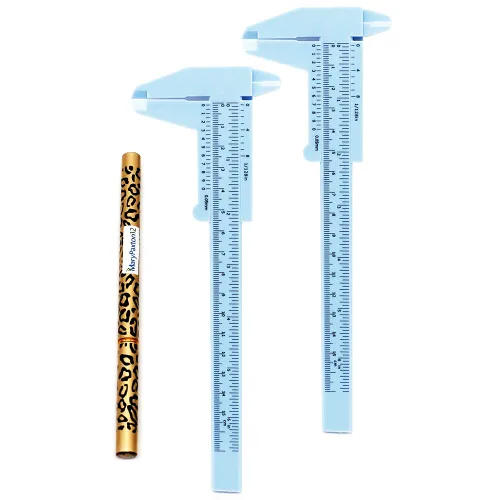Vista 2 de Paquete de 2 reglas de cejas Microblading, regla de guía de cejas, regla de guía de cejas, herramientas permanentes, pinzas para tatuaje, línea
