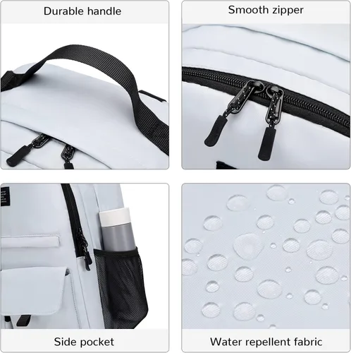 Vista 6 de Lohol - Mochila casual para hombres y mujeres, elegante mochila con compartimento para portátil de 15 pulgadas para la escuela, el trabajo
