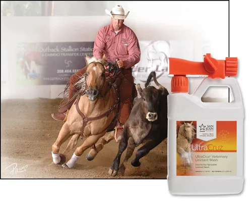 Vista 3 de UltraCruz Lavado de linimento veterinario para caballos, 32 onzas con spray de viaje