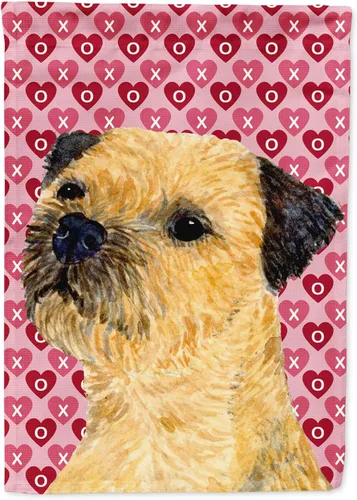 Vista 276 de Caroline's Treasures SS4484GF Bandera de jardín con diseño de bulldog inglés y corazones para el Día de San Valentín, bandera decorativa para patio