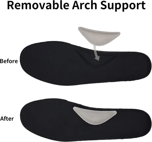 Vista 6 de QAUPPE Zapatos deportivos para hombre con soporte para el arco, zapatos de skate de moda, antideslizantes, deportivos, atléticos, para caminar
