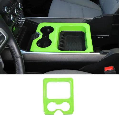 Vista 10 de Cubierta de panel de consola central de fibra de carbono con portavasos para apoyabrazos delantero Compatible con 2019-2025 Dodge RAM 1500 2500 3500
