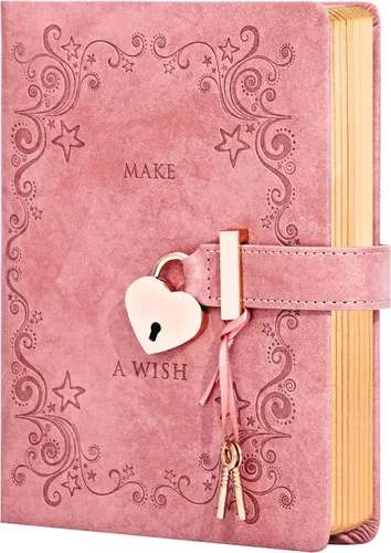 Vista 14 de Diario infantil de cuero sintético con candado y llave, agenda de viaje, agenda, cuaderno secreto de notas para mujer, 5.3 x 8.4 pulgadas, girasol