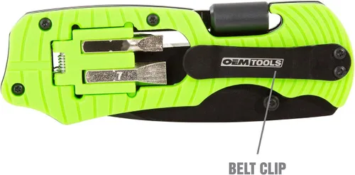 Vista 4 de OEMTOOLS 25541 Cut and Drive Multi Tool, Gifts for Men, Dad Gifts, Drop Point Knife, Screwdriver, Bit Set, Ruler, and Bottle Opener, EDC