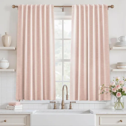 Vista 21 de Cortinas opacas de 54 pulgadas de largo para dormitorio, sala de estar, cortinas beige con aislamiento térmico, oscurecimiento de la habitación