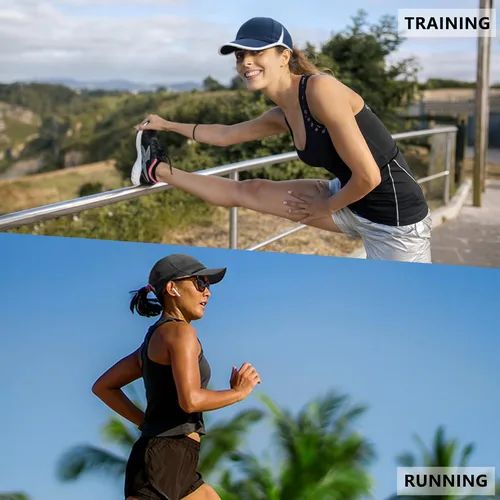 Vista 6 de GADIEMKENSD Sombrero de correr de rendimiento, tela elástica con malla ventilada para entrenamientos al aire libre
