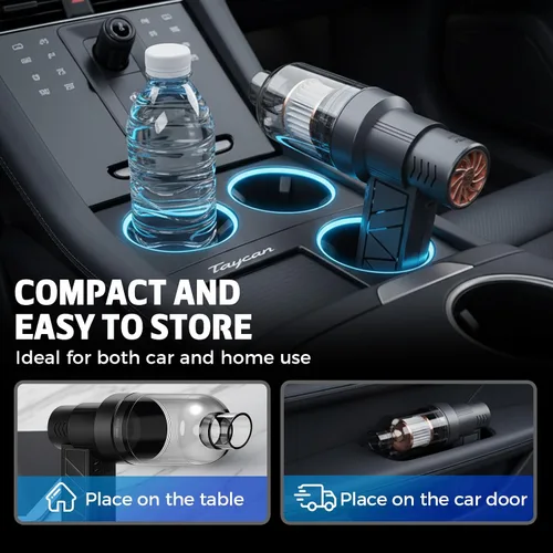 Vista 7 de Mini soplador de nieve turbo, soplador LED turbo de alta velocidad de 130,000 RPM para automóvil con diseño de modo doble, soplador turbo