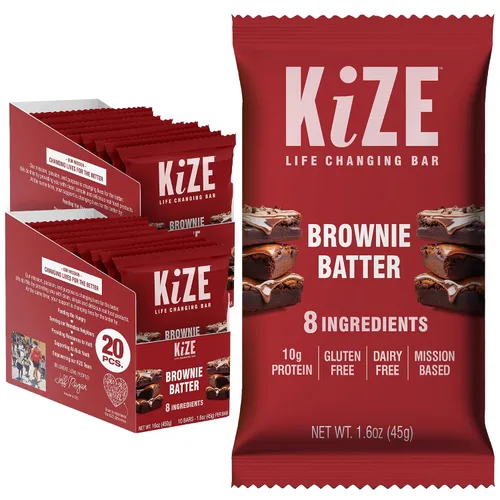 Vista 31 de KiZE Energy Bars - Barras energéticas de reemplazo de comidas con alto contenido de proteínas, a base de mantequilla de almendras, sin gluten, sin