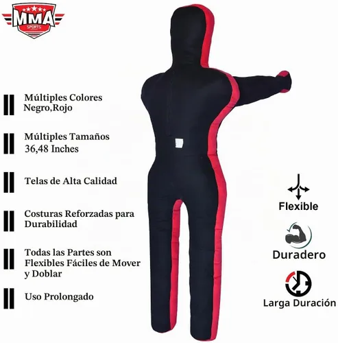 Vista 7 de MMA Doctor Bane MMA - Saco de boxeo brasileño para karate, con posición de pie, 4 pies, sin relleno