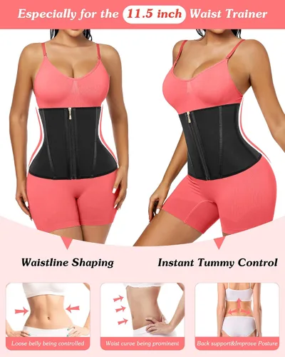 Vista 2 de Phateey Faja de entrenamiento de cintura para mujer, 3 correas Control de abdomen, faja de sudor para entrenamiento, banda delgada para el vientre