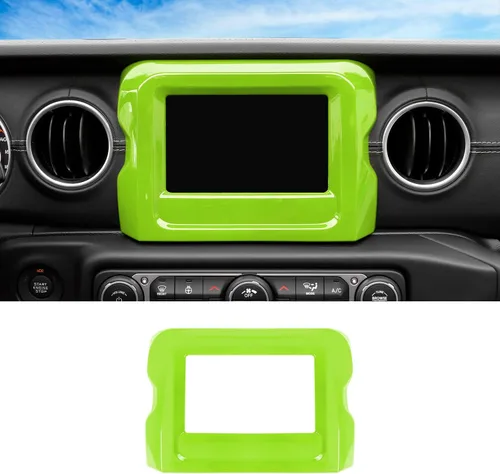 Vista 15 de CheroCar Marco de panel de pantalla GPS de navegación, accesorios interiores compatibles con Jeep Wrangler JL JLU y Gladiator JT 2018-2022, azul..