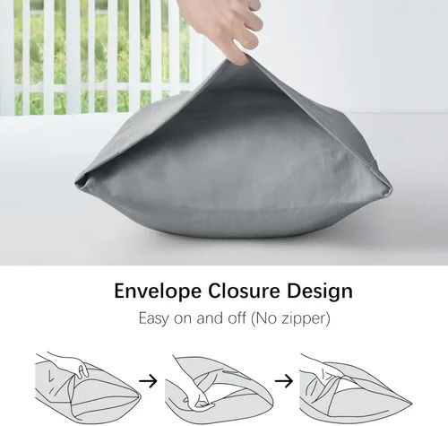 Vista 5 de MILDLY Funda de almohada súper suave – Fundas de almohada ligeras de microfibra lavada, tamaño King, color gris, 2 unidades, fácil cuidado