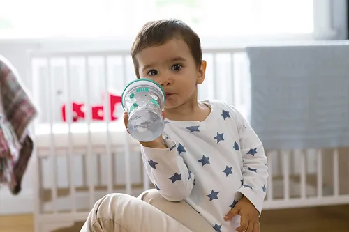Vista 5 de NUK Evolution Soft Spout - Vaso para aprendizaje (mono azul, paquete de 2)