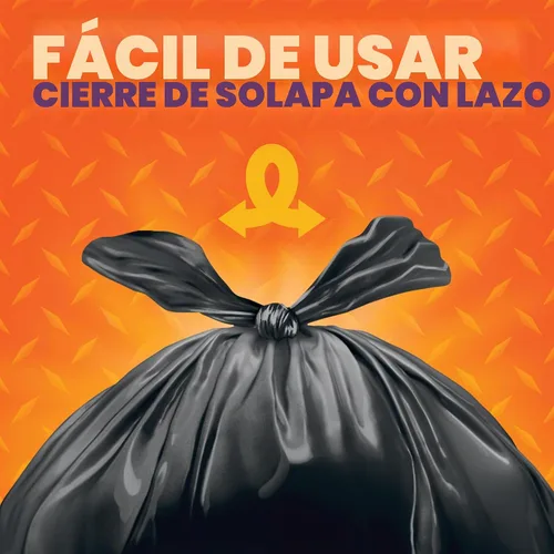 Vista 4 de Hefty Easy Flaps - Bolsas de basura grandes multiusos, 30 galones, 40 unidades 30G Black Garage Trash Bags, Simple Flap Tie Closure, Resists