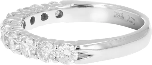 Vista 2 de Vir Jewels Anillo de boda con diamantes de 1 quilate, oro blanco de 14 quilates, 10 piedras redondas