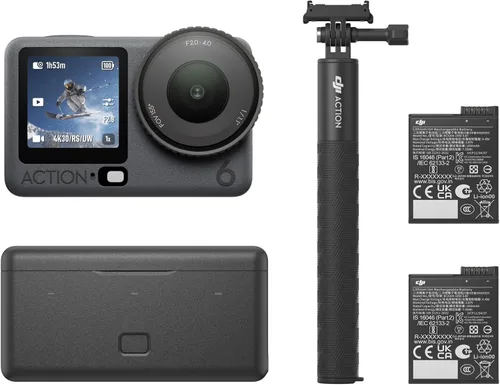 Vista 14 de DJI Osmo Action 6 Capture More Combo, cámara de acción impermeable 8K con sensor cuadrado de 1/1.1", apertura variable de f/2.0–f/4.0, duración