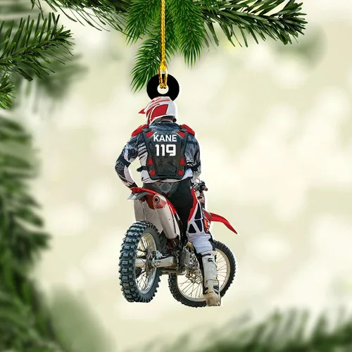 Vista 4 de Adornos de Bici de la Suciedad Adornos de Carrera en Pista de Motocross Adorno Navideño de Ciclismo Adorno Navideño de Bicicleta para Amantes