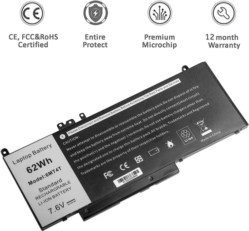 Vista 5 de Batería E5470 E5570 6MT4T Batería compatible con Dell Latitude 14 5470 E5470 15 5570 E5570 Precisión 15 3510 M3510 Series Notebook Reemplazo