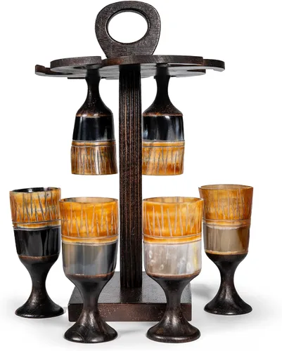 Vista 12 de Norse Tradesman Juego de Copas de Cuerno para Beber (4) – Copas de Tamaño Completo de 12 oz con Grabados de Nudos Celtas y Saco de Regalo