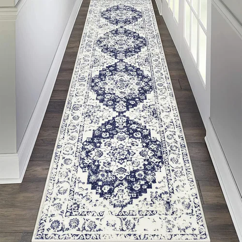 Vista 23 de Pauwer Alfombra vintage de flores 2 x 3 pulgadas, estilo envejecido, antideslizante, de pelo bajo, tapete para entrada, interior, pequeña, retro