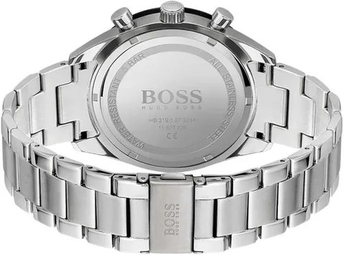 Vista 3 de BOSS Reloj de cuarzo para hombre con correa de acero inoxidable, plateado, 22 (modelo 1513862), plateado, Reloj de cuarzo