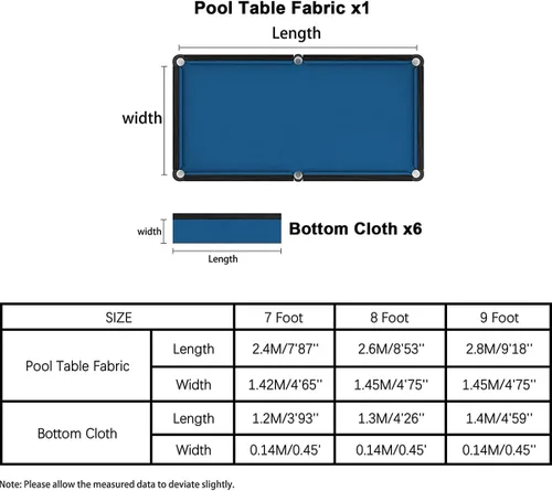 Vista 6 de Scott Edward Paño profesional para mesa de billar estándar de 7/8/9 pies, accesorios de mesa de billar para interiores con tela de snooker y tira