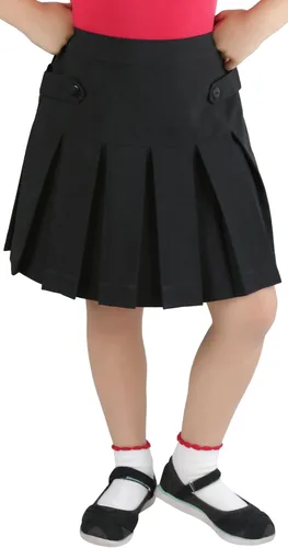 Vista 6 de ToBeInStyle Falda Uniforme Niña Negro - Laterales de botón