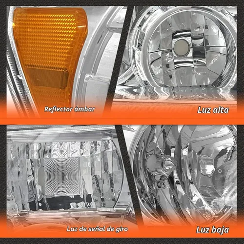 Vista 7 de Para Toyota Tundra 2007-2013/2008-2017 Sequoia faros cromados Reflector ambarino de la cubierta del cromo