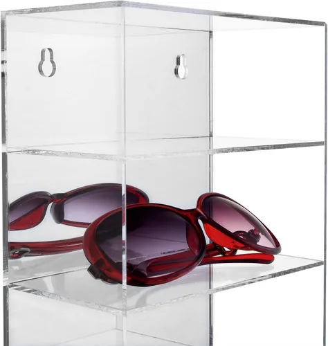 Vista 4 de Ikee Design Organizador de acrílico con 5 estantes con respaldo espejado. Transparente sin puerta
