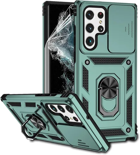 Vista 14 de Funda para Samsung Galaxy S22 Ultra con cubierta para lente de cámara, protector de pantalla HD, probado contra caídas de grado militar, soporte