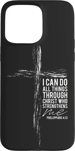 Vista 10 de iPhone 12 mini versículo religioso cruz teléfono casos hombres papá Filipenses 4:13 caso