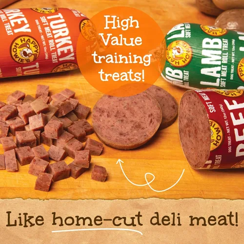Vista 2 de Happy Howie's Rollo de Carne Suave para Premios – Rollos de Comida Suave para Perros, Ingredientes Naturales, para Todos los Perros, Hecho en EE.UU.