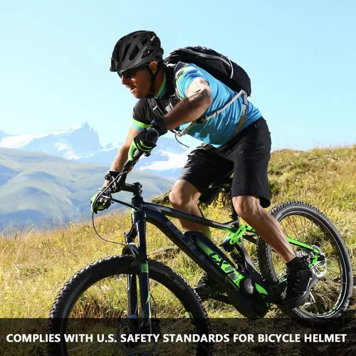 Vista 7 de Casco de bicicleta para adultos, hombres y mujeres, con luz - Casco de bicicleta de montaña y carretera con almohadillas de repuesto y visera