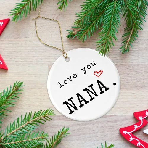 Vista 2 de OystersPearl Love You Nana – Recuerdo de nana – Regalo de nana – Regalo de nana – Regalo del día de las nanas – Feliz Navidad – Adorno de árbol