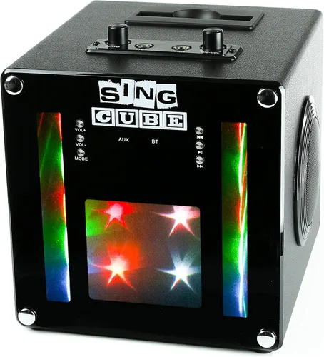 Vista 6 de Luces recargables de la máquina del karaoke del bluetooth y dos micrófonos, 5W (SINGCUBE01)
