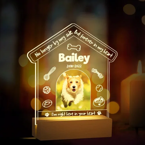 Vista 13 de Regalos conmemorativos personalizados para perros por pérdida de perro, regalos conmemorativos para mascotas para perros y gatos, placa fotográfica