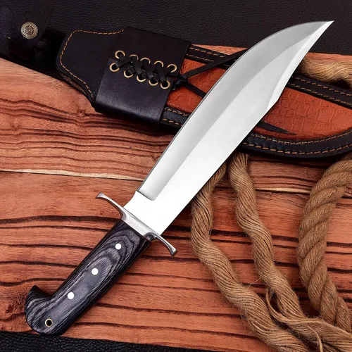 Vista 6 de Poshland REG-109 Cuchillo Bowie hecho a mano de acero D2 de 15.25 pulgadas, mango de madera maciza