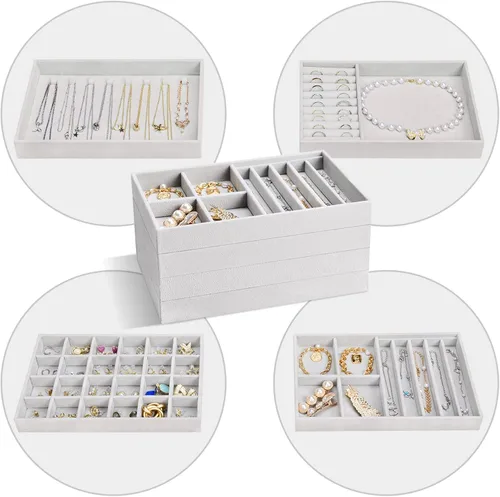 Vista 4 de ProCase Bandejas organizadoras de joyas con caja de joyería de tamaño de viaje