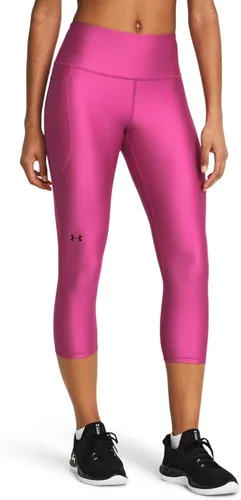 Vista 8 de Under Armour Pantalones capri HeatGear de cintura alta con bolsillos para mujer (020) Carbón jaspeado claro/ Negro