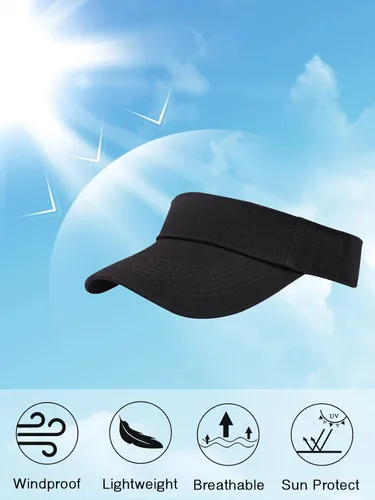 Vista 7 de Zando Sombreros de visera para mujer, de algodón, ajustables, viseras para el sol, para deportes al aire libre, unisex, para golf, tenis