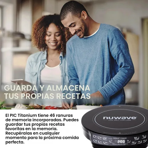 Vista 8 de Nuwave Placa de cocción de inducción, placa caliente mejorada con sonda digital, 106 temperaturas 100°F-575°F, ajustes de 3 W, quemadores