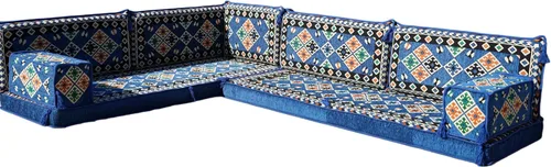Vista 9 de arabicsofa Juego de asientos Jalsa en forma de L – Majlis árabe hecho a mano con almohadas de respaldo