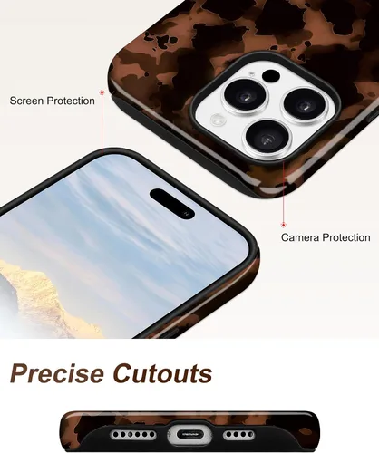 Vista 69 de Jusy Funda compatible con MagSafe con estampado de caparazón de tortuga marrón para iPhone 7/8/SE, cubierta protectora de TPU suave magnética