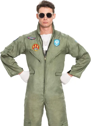 Vista 3 de Disfraz de piloto de vuelo para hombre con accesorio para fiesta de Halloween