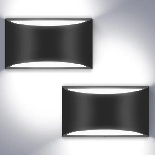 Vista 13 de Moderno aplique de pared LED con cable blanco para interiores, iluminación de pared arriba y abajo, para sala de estar, dormitorio, pasillo