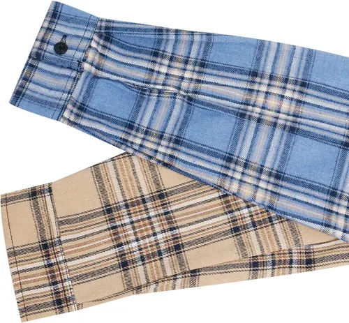 Vista 3 de Men's Long Sleeve Plaid Flannel Winter Warm Shirt Casual Button Down Slim Fit Shirts