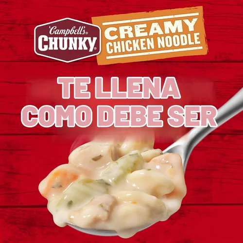 Vista 7 de Sopa Campbell's Chunky, Sopa Cremosa de Pollo con Fideos, Lata de 18.8 Oz