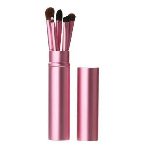 Vista 5 de AKOAK 5 unids/set Viaje Portátil Mini Ojo Maquillaje Cepillo Aplicar Sombra de Ojos Delineador de Cejas Cepillo de Maquillaje de Labios Set de Negro