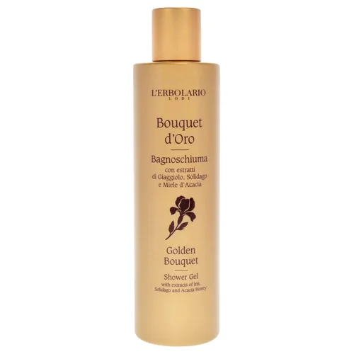 Vista 2 de L'Erbolario Gel de ducha – Jabón corporal hidratante – Tonificante y protector de jabón corporal antioxidante con miel y extractos florales – Golden
